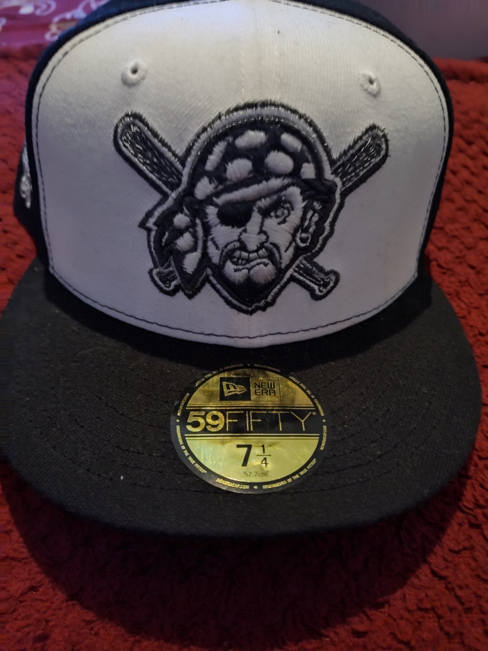 New Era Black & White Pirate Logo Fitted Cap